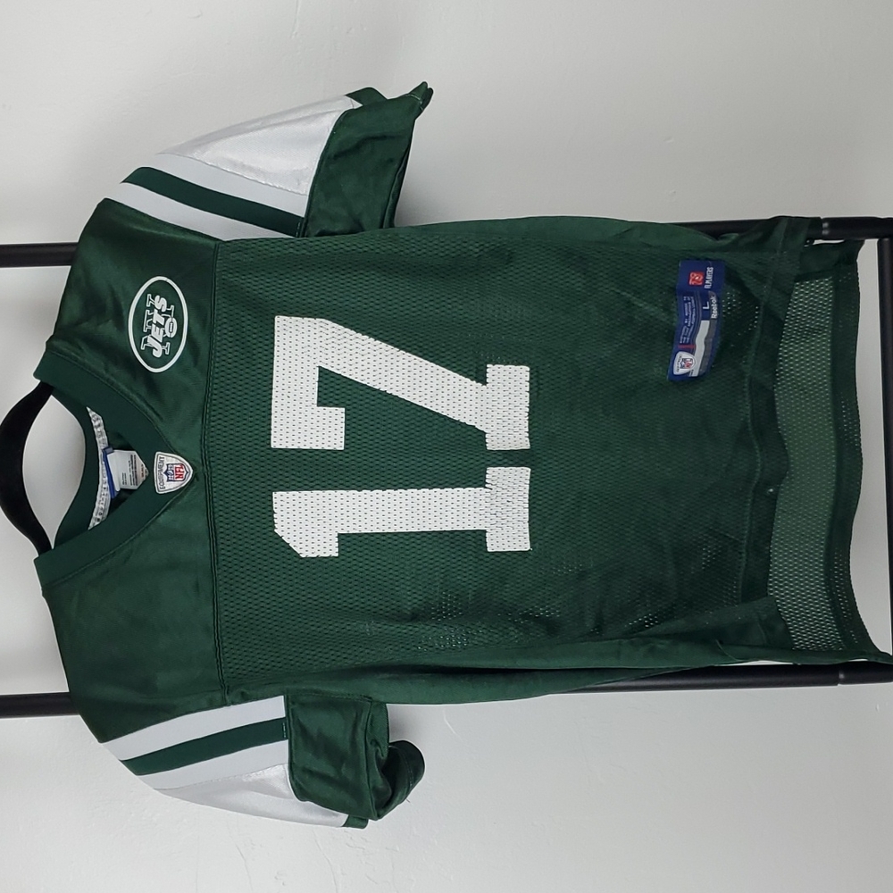 Reebok NFL Jersey New York Braylon Edwards green kids boy size L
